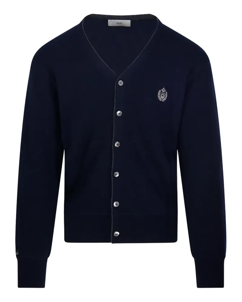 Dunst Cardigan mit Wappenstickerei - Blau Blau