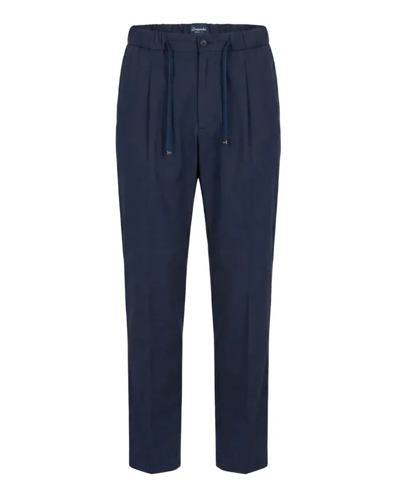 Drumohr  drawstring-detail pleated cotton trousers - Blau Blau