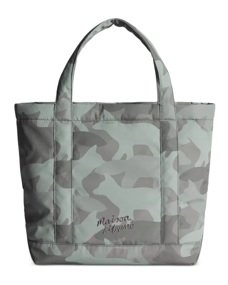 Kitsuné Großer Camouflage-Tote Bag - Grün Grün