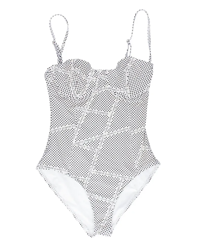 Elisabetta Franchi Badeanzug mit Polka Dots - Weiß Weiß