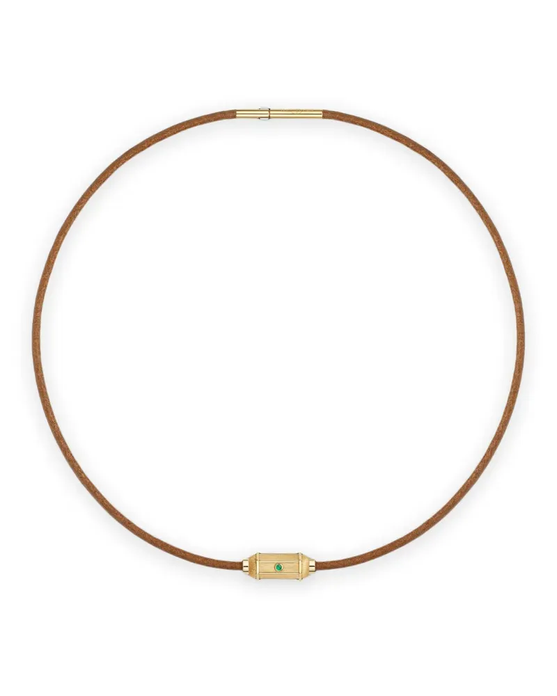 Marie Lichtenberg Micro Lasso Halskette mit Smaragd - Gold Gold