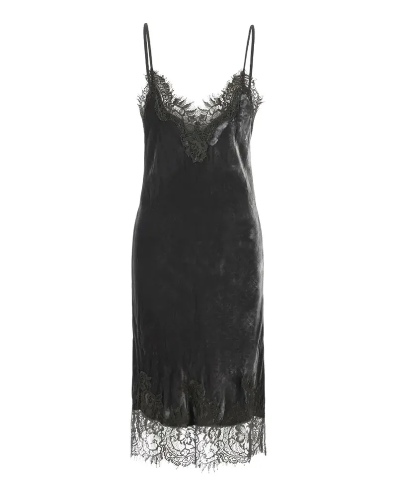 Gold Hawk Clothing Velcet Coco lace-trim midi dress - Grau Grau