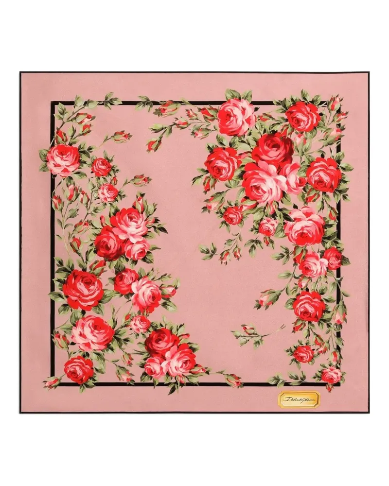 Dolce & Gabbana rose floral-print scarf - Rosa Rosa