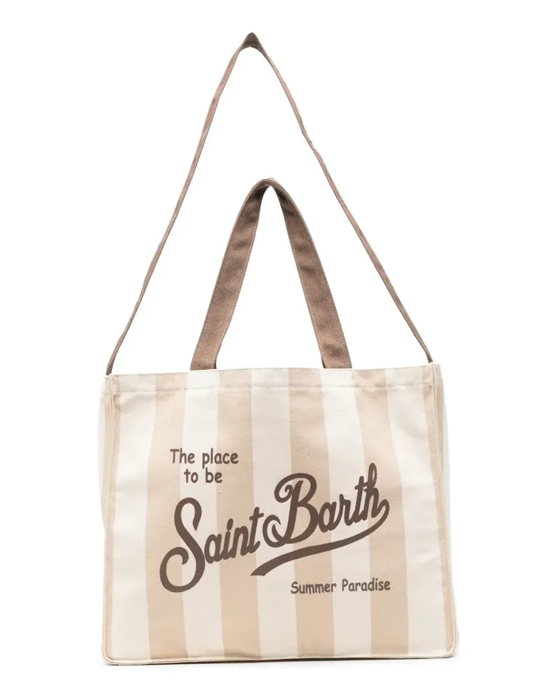 MC2 Saint Barth Shopper mit Blumenprint - Nude Nude
