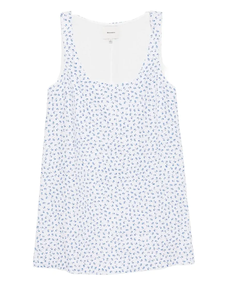 Reformation Hamley Kleid aus Leinen - Weiß Weiß