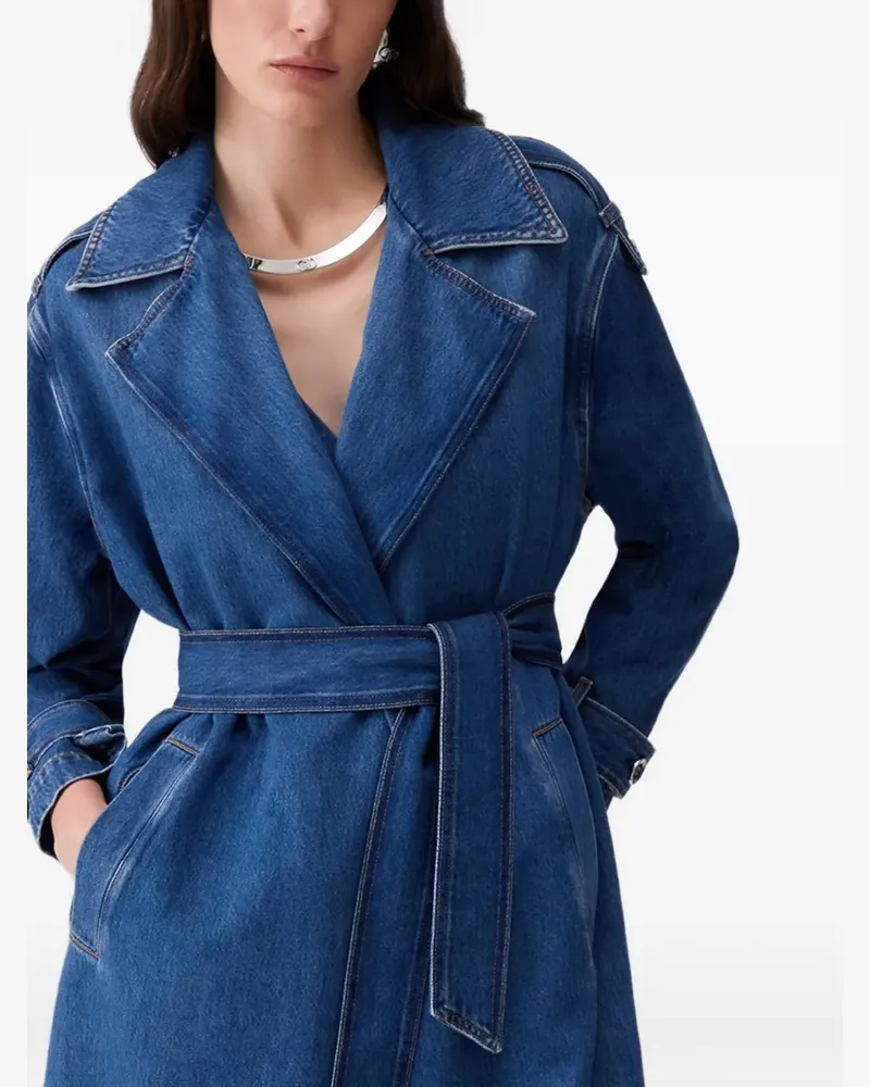 Liu Jo denim belted trench coat - Blau Blau