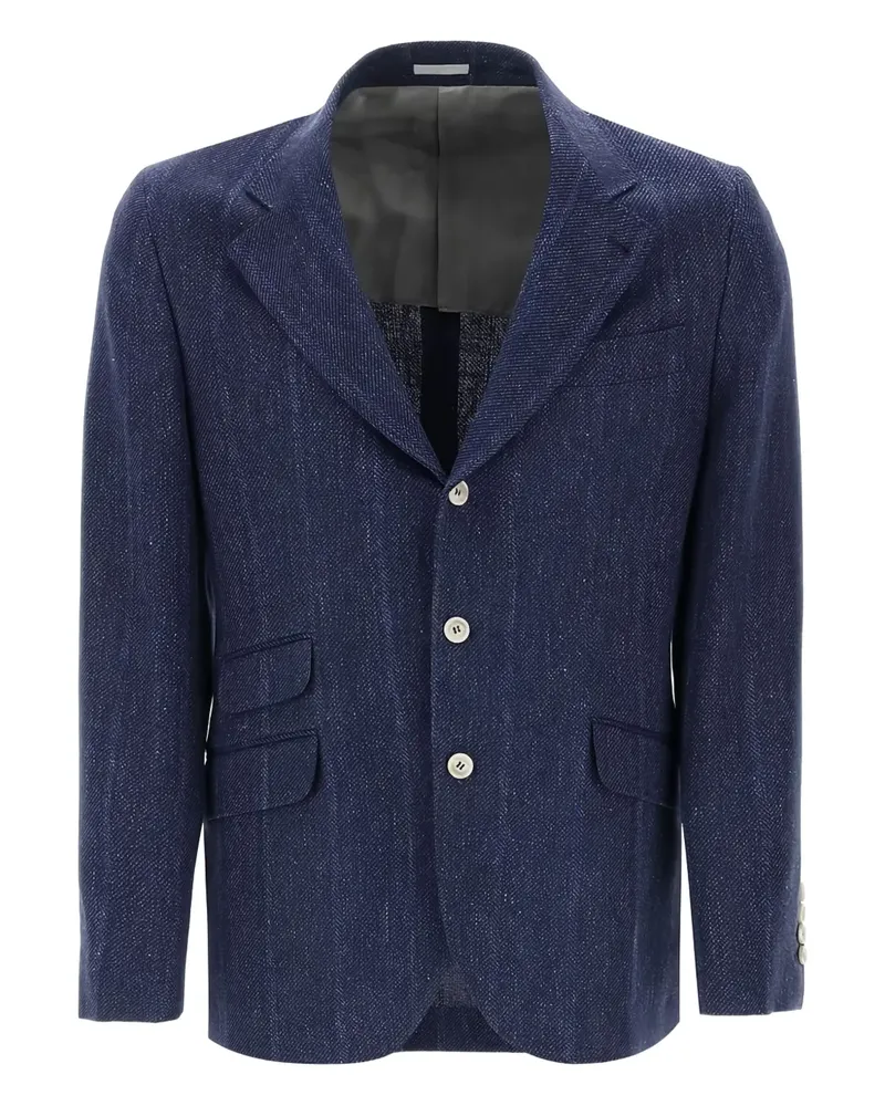 Brunello Cucinelli Sakko mit Klappentasche und fallendem Revers - Blau Blau
