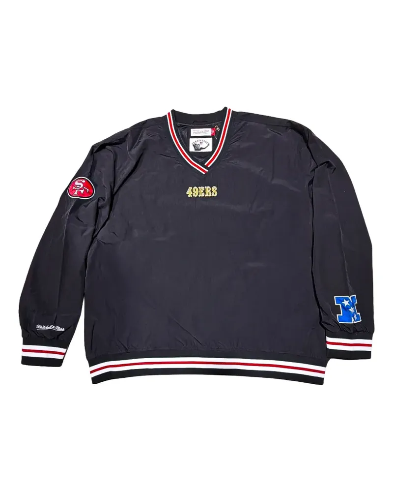 Mitchell & Ness San Francisco 49ers Pullover mit V-Ausschnitt - Schwarz Schwarz