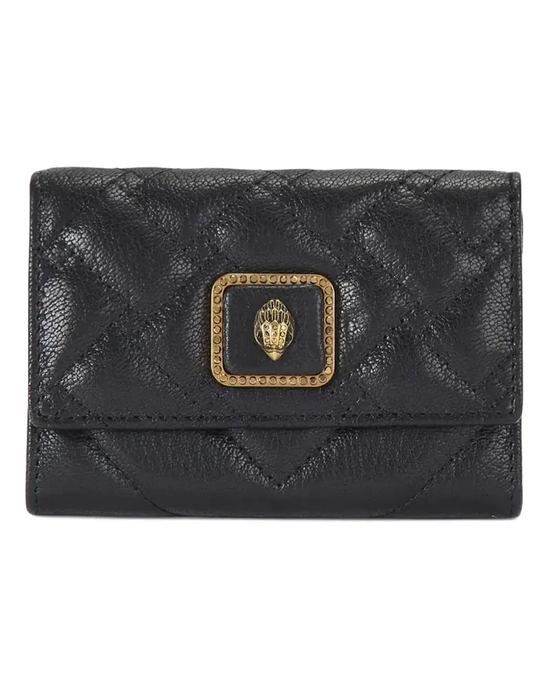 Kurt Geiger quilted eagle plaque card holder - Schwarz Schwarz