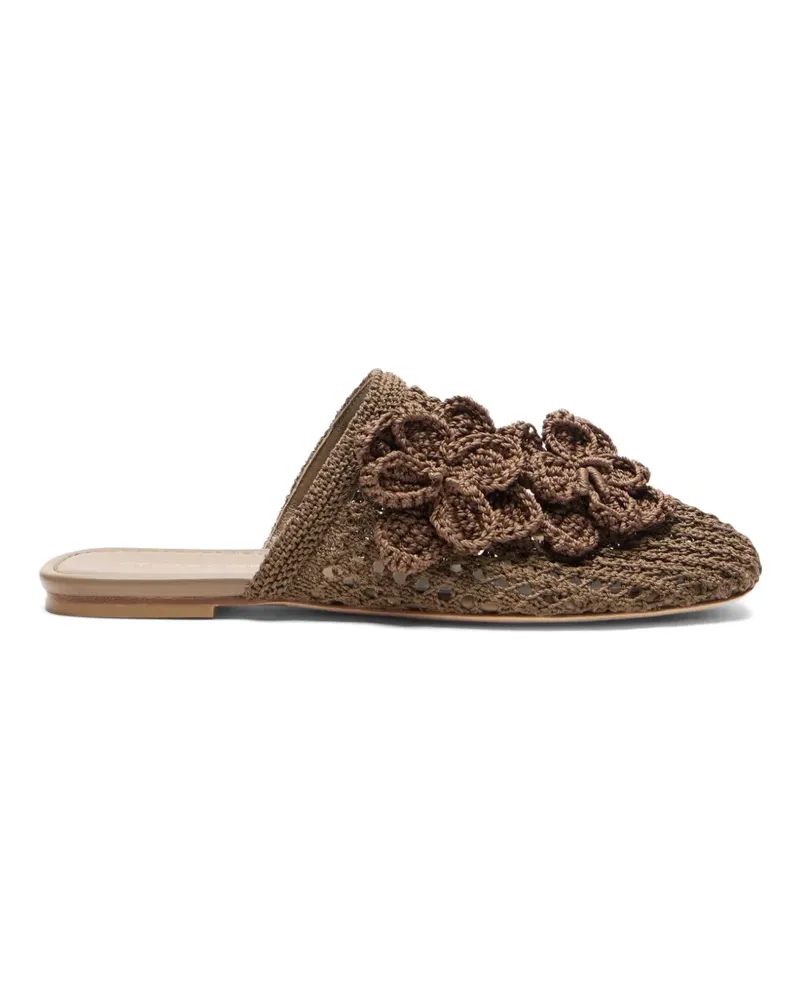 Stuart Weitzman Lotus crochet-knit mules - Braun Braun