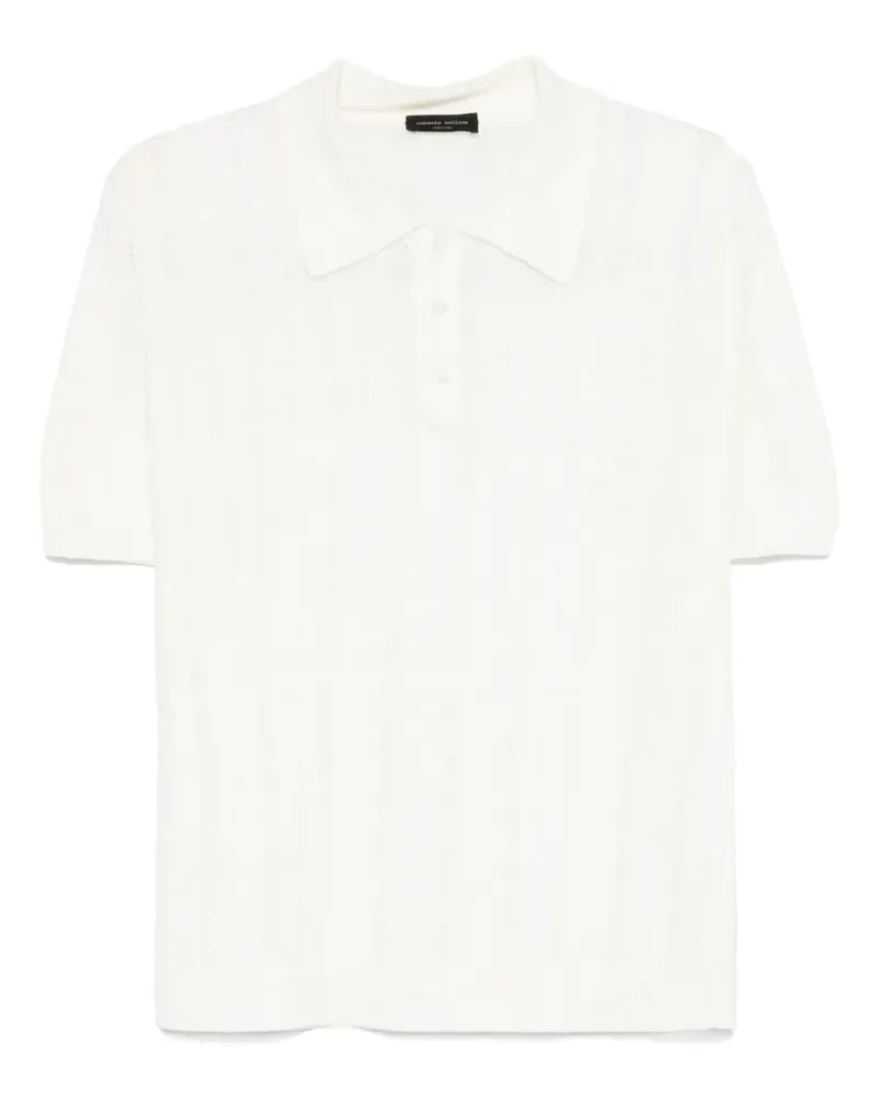 Roberto Collina Gestreiftes Poloshirt - Weiß Weiß