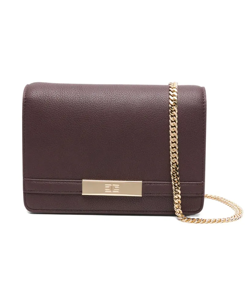 Elisabetta Franchi Handtasche mit Logo-Schild - Rot Rot