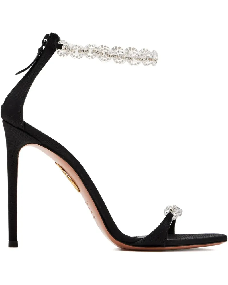Aquazzura Sandalen mit verziertem Absatz 105mm - Schwarz Schwarz