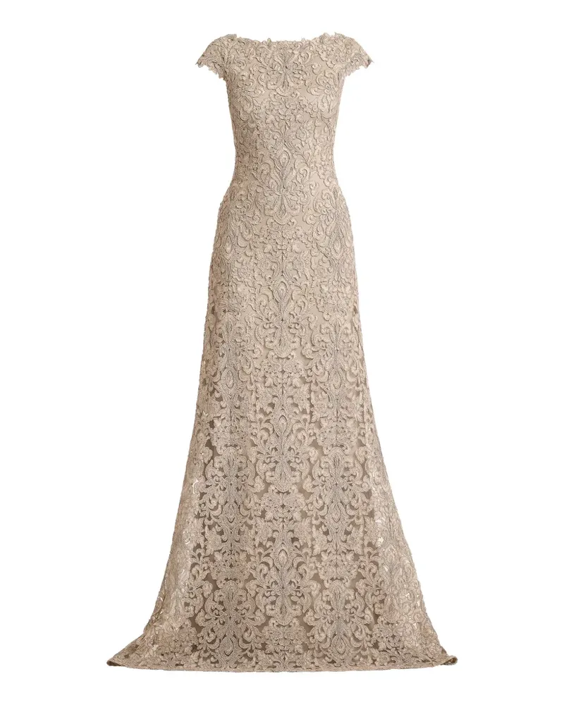 Tadashi Shoji Hoyt Lotus Abendkleid aus Spitze - Nude Nude