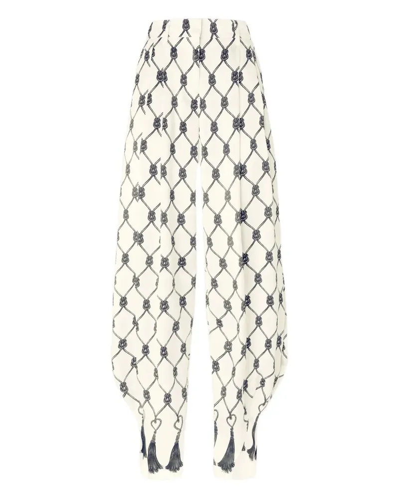 Genny Hose mit Knotenmuster - Weiß Weiß