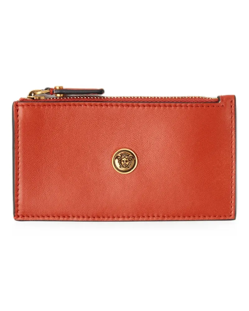 Versace Emblème leather zip card holder - Orange Orange