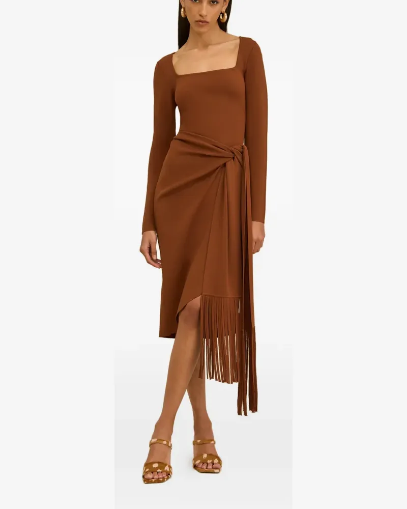 Cult Gaia Lera fringed midi dress - Braun Braun