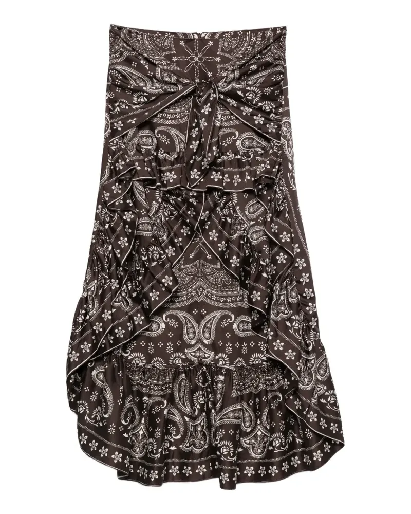 Sandro paisley-print ruffled skirt - Braun Braun