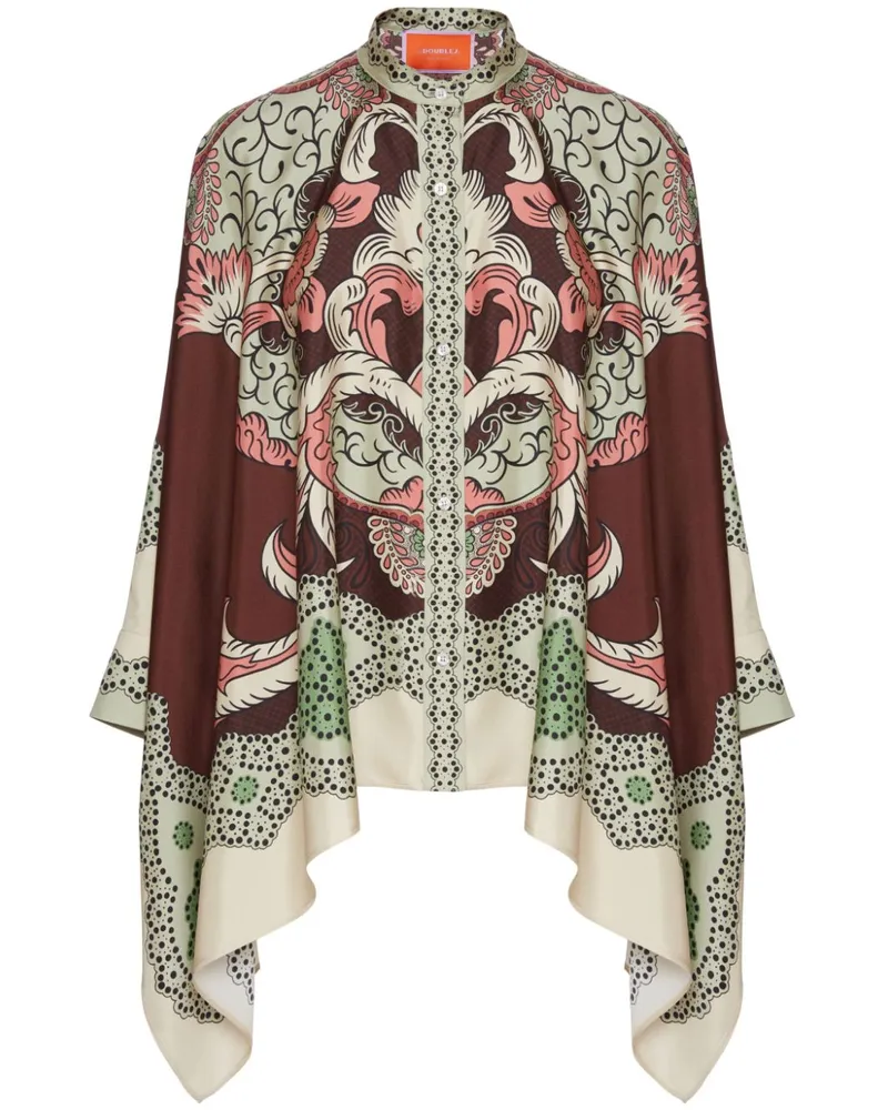 La DoubleJ Portal Placée Foulard Hemd - Braun Braun