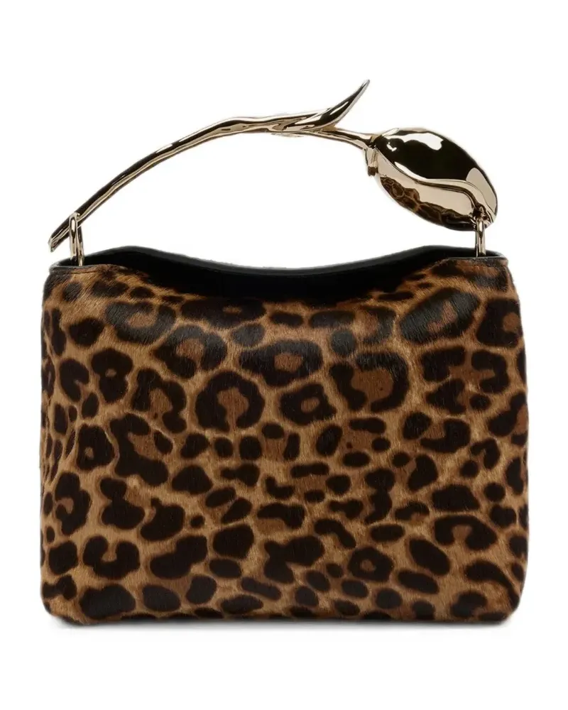 Erdem mini Bloom leopard-print tote bag - Braun Braun