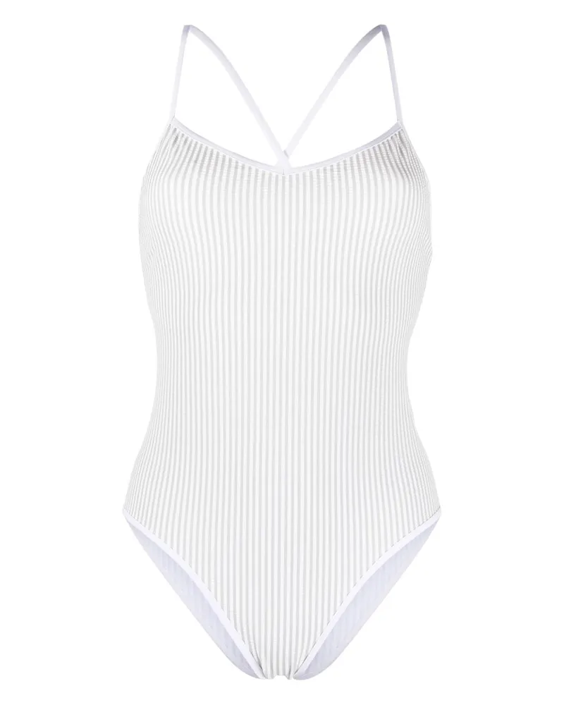 Thom Browne Badeanzug mit Print - Grau Grau