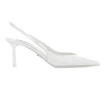 patent-leather slingback pumps - Weiß