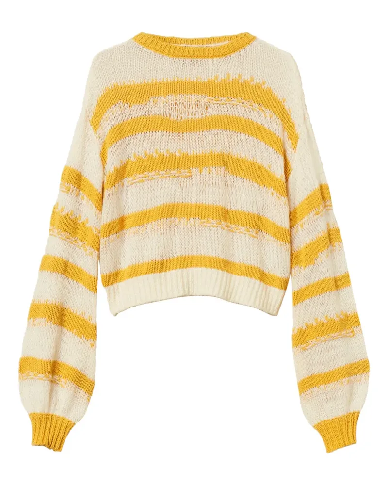 Twin-Set Gestreifter Pullover - Weiß Weiß