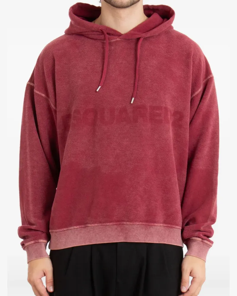 Dsquared2 Hoodie mit Logo-Print - Rot Rot