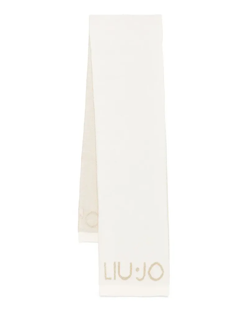 Liu Jo Schal mit Metallic-Logo - Weiß Weiß