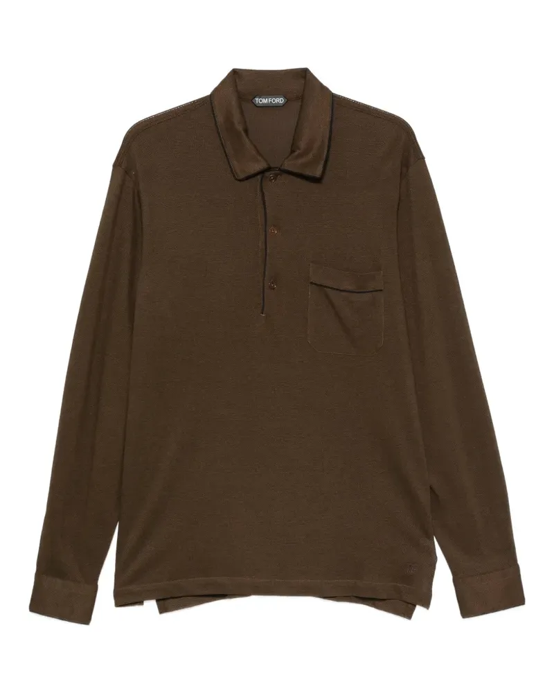 Tom Ford Poloshirt aus Piqué - Braun Braun