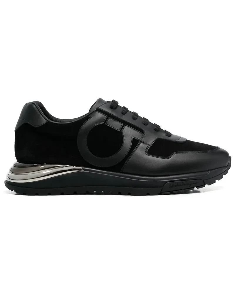 Ferragamo Sneakers mit Gancini-Patch - Schwarz Schwarz