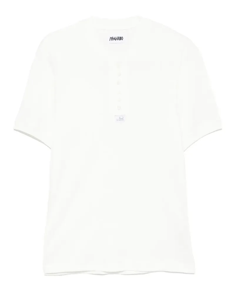 Magliano Nudo Serafino T-Shirt mit Knöpfen - Weiß Weiß