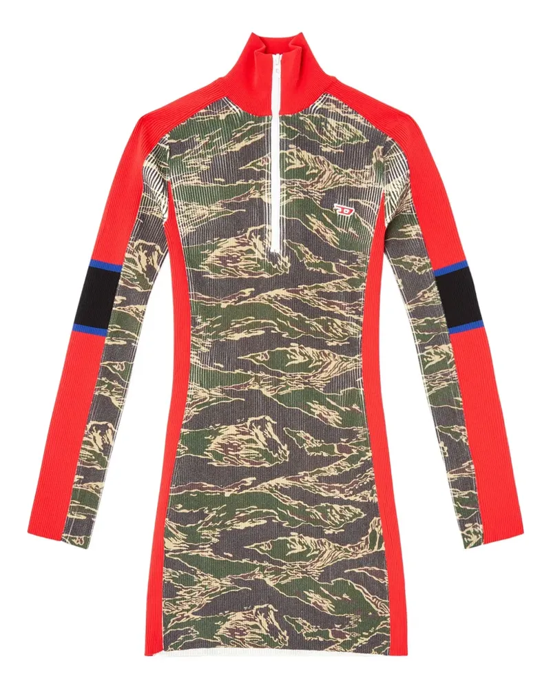 Diesel Geripptes Kleid mit Tigerstreifen - Grün Grün