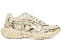 Sneakers mit Kontrasteinsätzen - Gold
