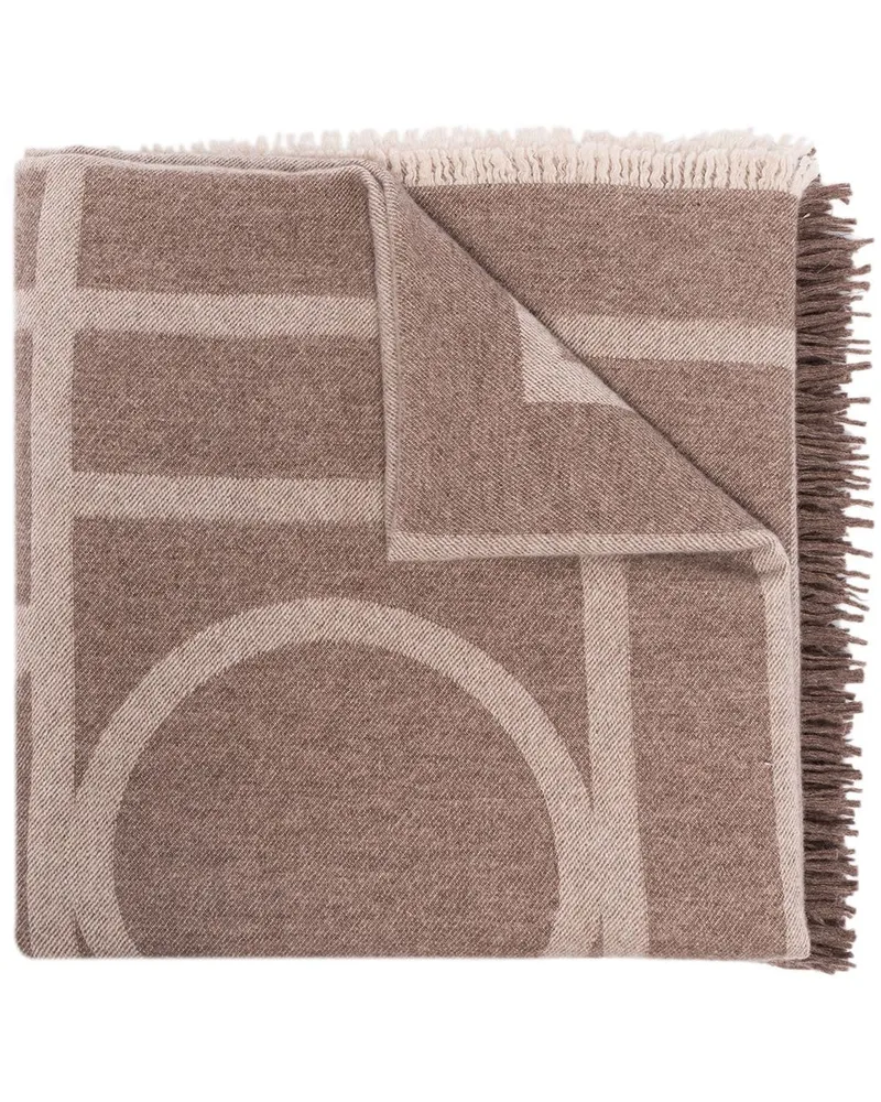 Totême Großer Schal mit Monogramm - Nude Nude