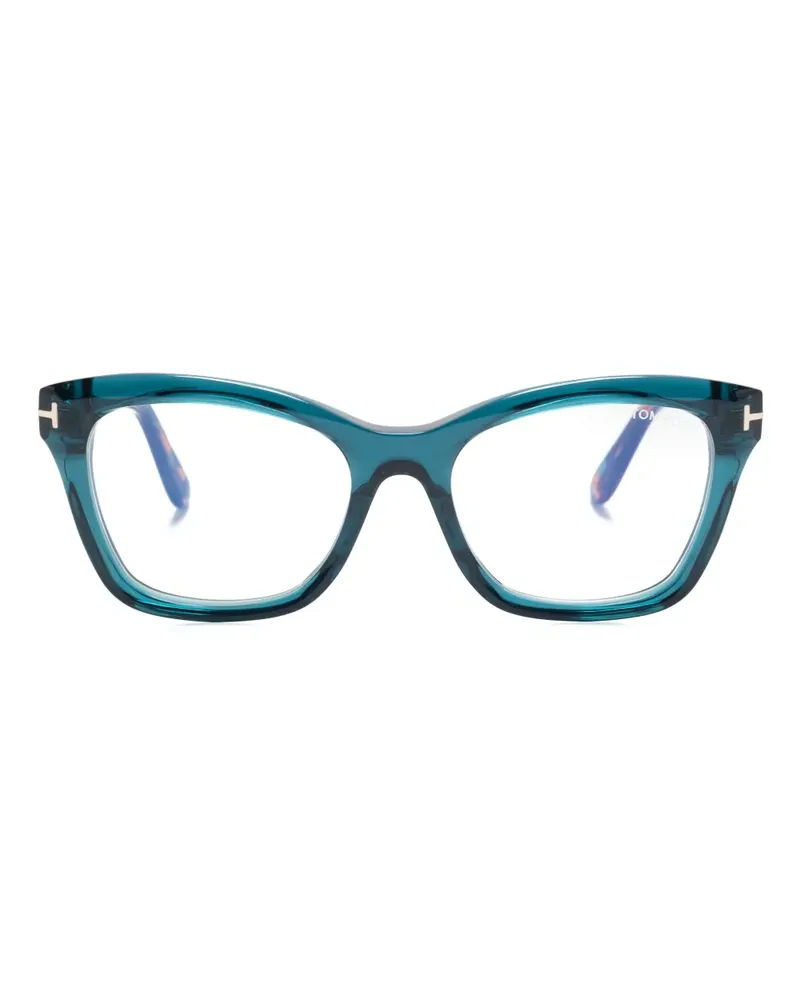 Tom Ford Cat-Eye-Brille in Schildpattoptik - Blau Blau