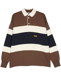 AUTRY Gestreiftes Jersey-Poloshirt Braun