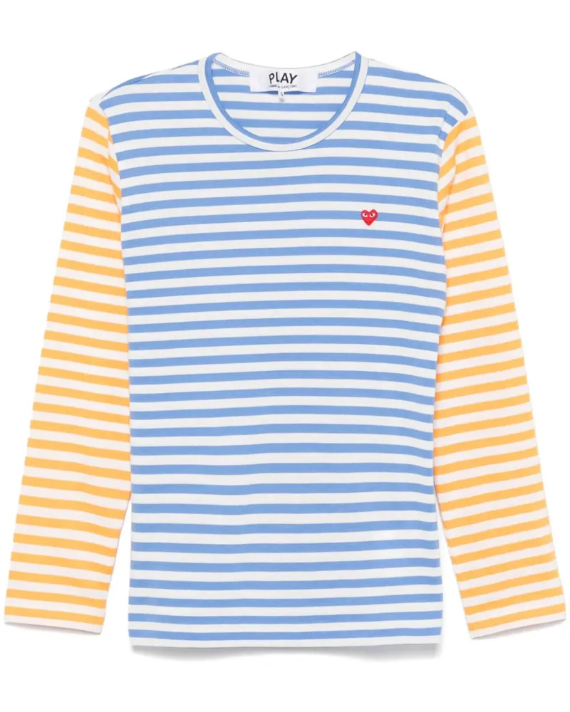 Comme des Garçons Gestreiftes T-Shirt - Blau Blau