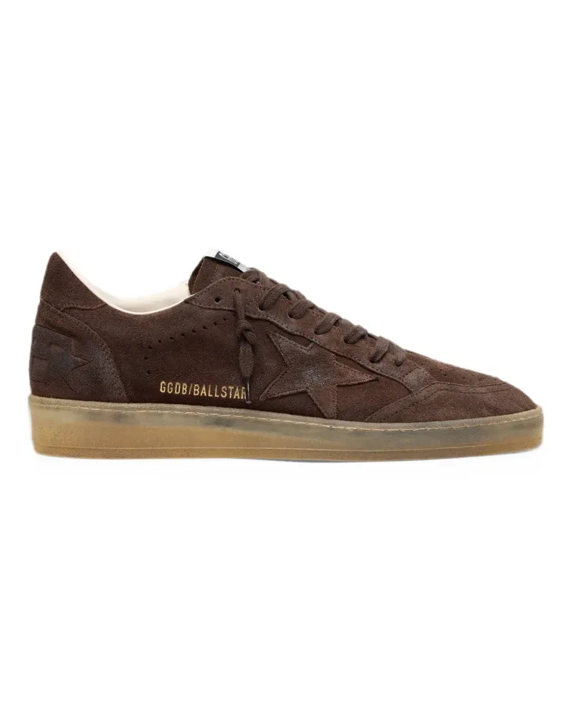 Golden Goose Ball Star Sneakers aus braunem Wildleder mit farblich abgestimmtem Stern Braun