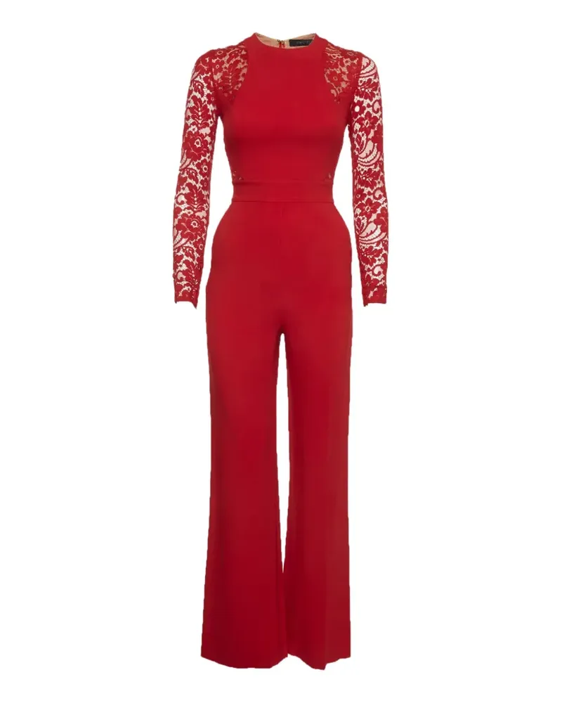Elie Saab Jumpsuit mit Spitzeneinsatz - Rot Rot
