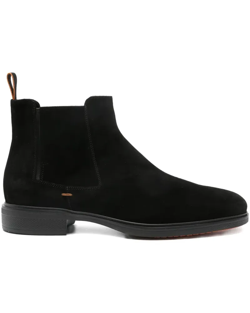 Santoni Chelsea-Boots aus Wildleder - Schwarz Schwarz