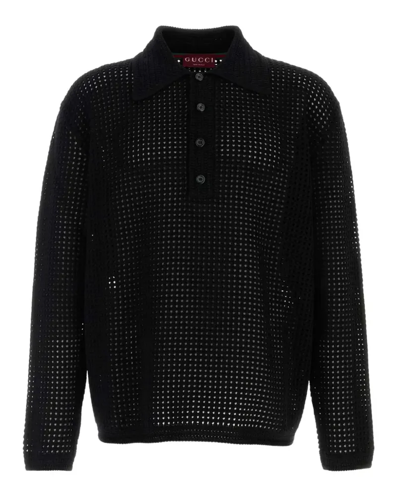Gucci crochet polo shirt - Schwarz Schwarz