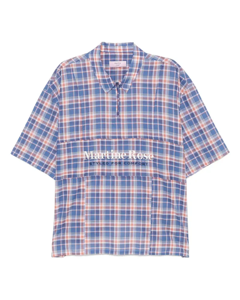 Martine Rose Kariertes Poloshirt - Blau Blau
