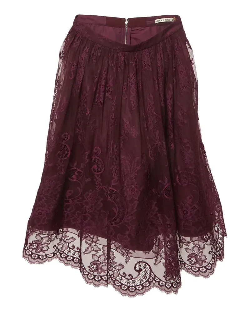 Alice + Olivia floral-lace midi skirt - Violett Violett