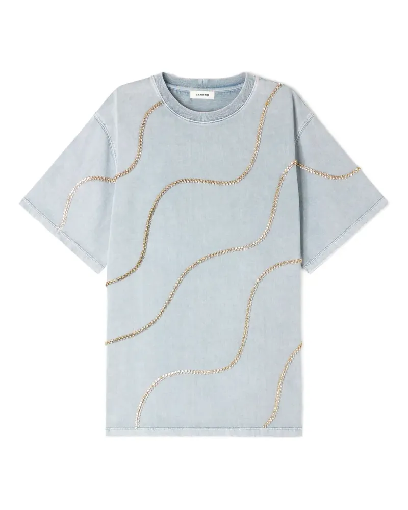 Sandro T-Shirt mit Strass - Grau Grau
