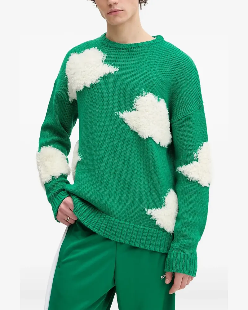 Fiorucci Pullover mit Wolkenapplikation - Grün Grün