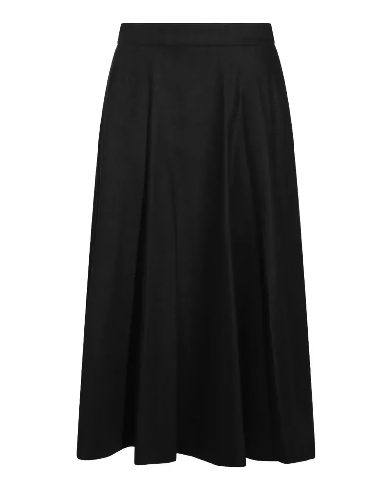 Max Mara Midirock mit Falten - Schwarz Schwarz