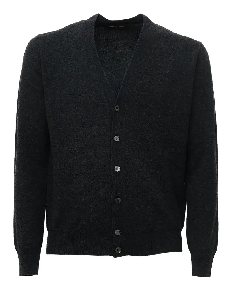 Filippo de Laurentiis Fein gestrickter Cardigan mit V-Ausschnitt - Grau Grau