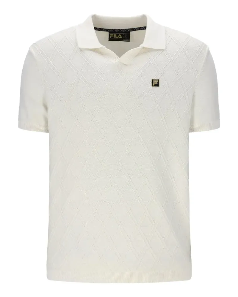 Fila Poloshirt in Rautenstrick mit Poloshirtkragen - Weiß Weiß