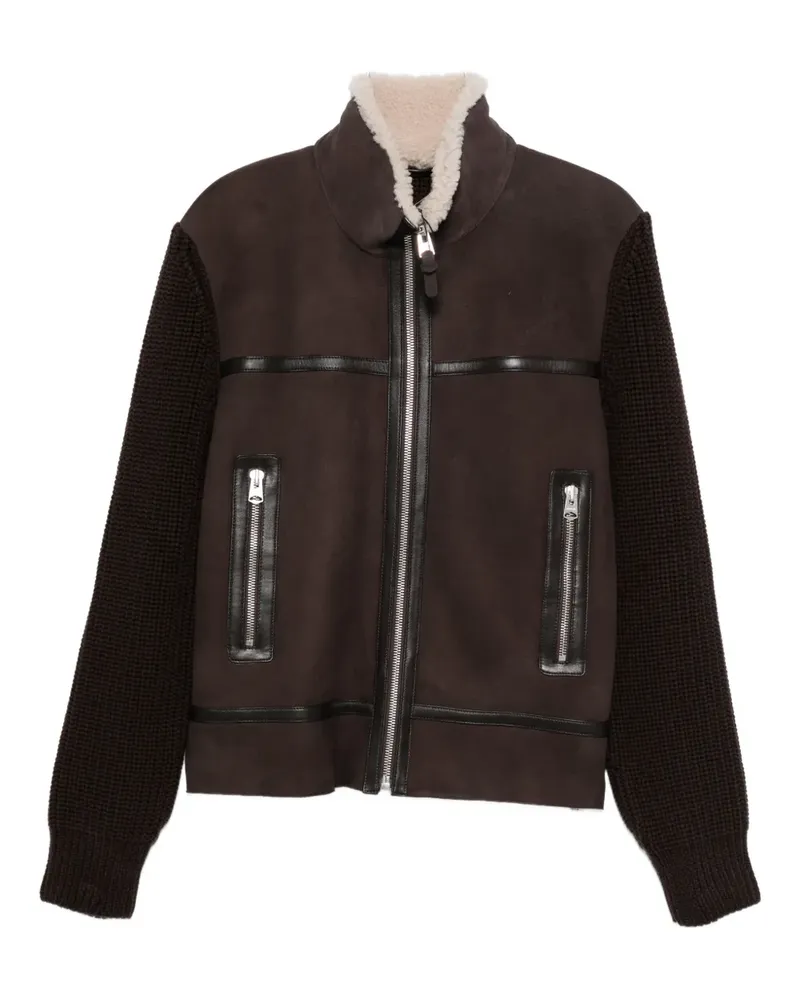 Mackage zip-up leather jacket - Braun Braun
